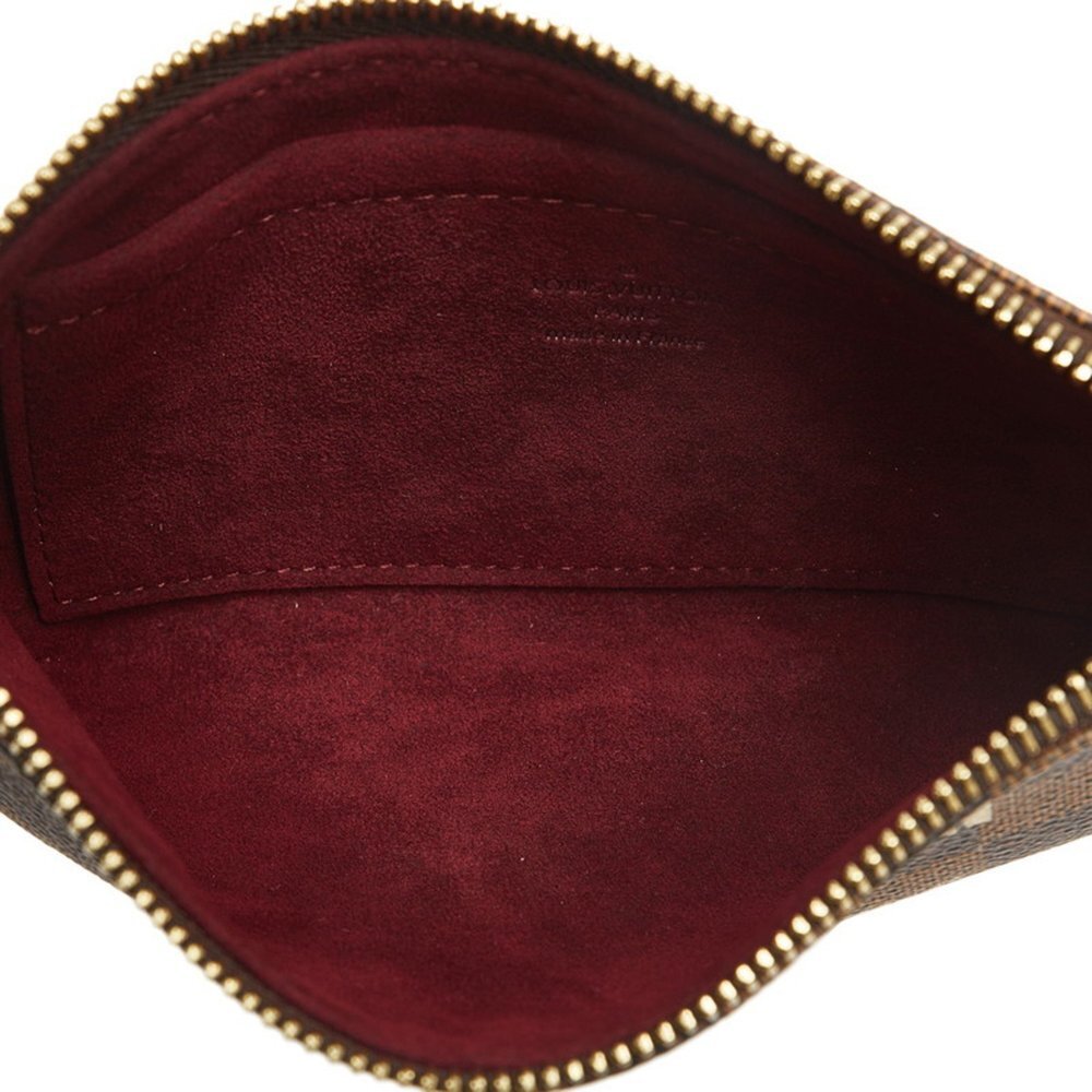LOUIS VUITTON Authentic Brown Leather Pochette Pouch - Picture 6 of 10